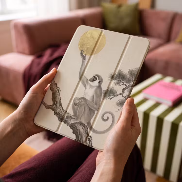 iPad-Hülle - Affe - Mond - Gold — 4