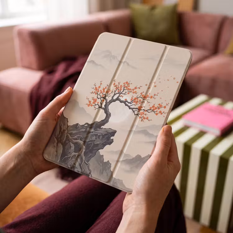 iPad-Hülle - Asiatisch - Blüte - Rot — 4
