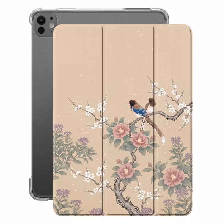 iPad-Hülle - Blumen - Vögel - Blumen — 1