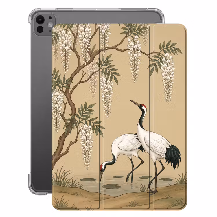 iPad-Hülle - Kranich - Wasser - Beige — 1