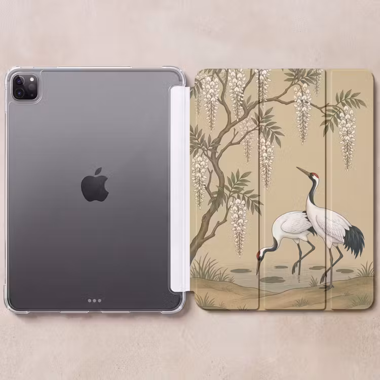 iPad-Hülle - Kranich - Wasser - Beige — 6