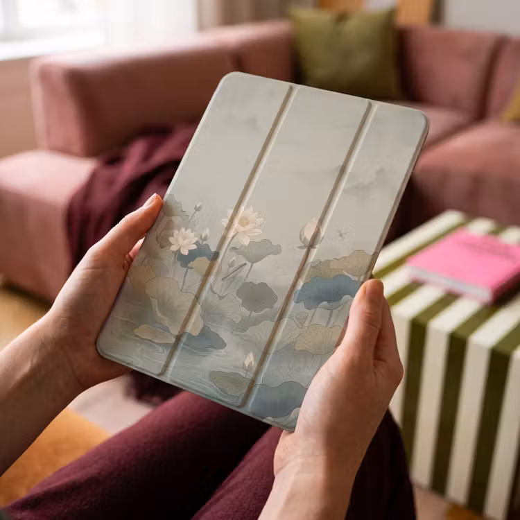 iPad-Hülle - Lotus - Blumen - Grün — 4