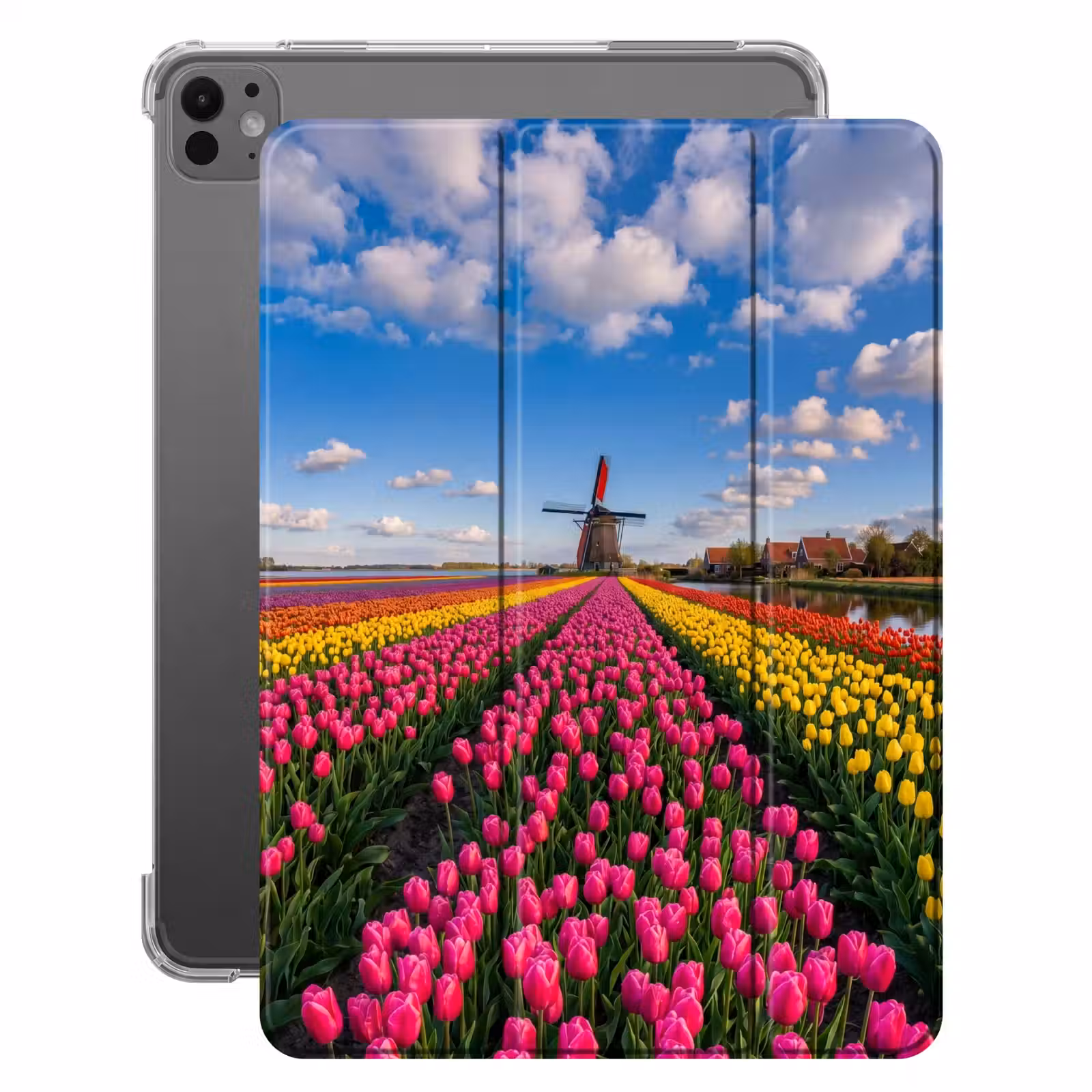 iPad-Hülle - Tulpen - Holland - Mühle - Farbenfroh — 1