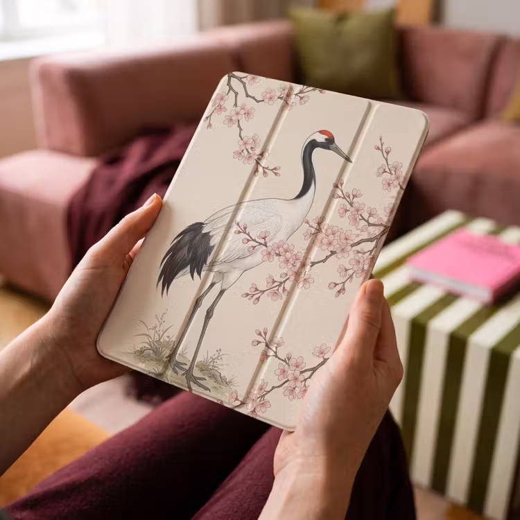 iPad-Hülle - Asiatisch - Kranich - Beige — 4