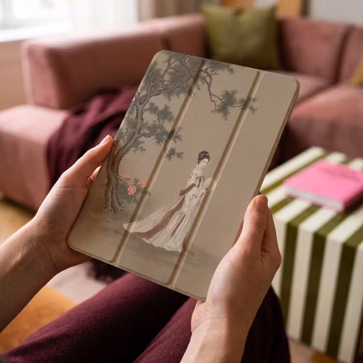 iPad-Hülle - Frau - Asien - Kunst - Beige — 4