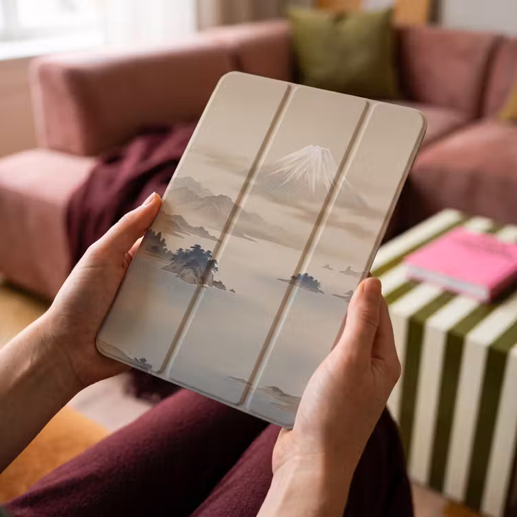 iPad-Hülle - Japanisch - Landschaft - Beige — 4