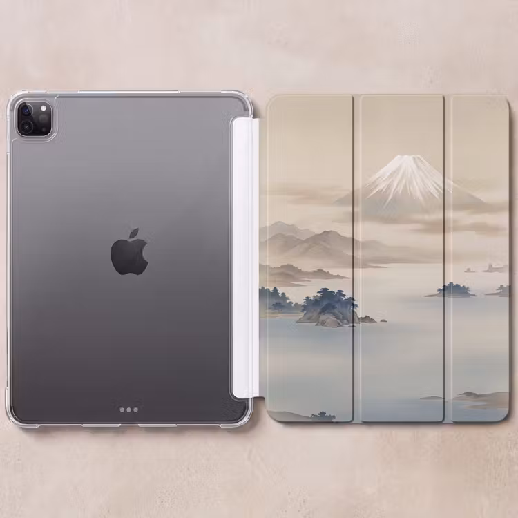 iPad-Hülle - Japanisch - Landschaft - Beige — 6