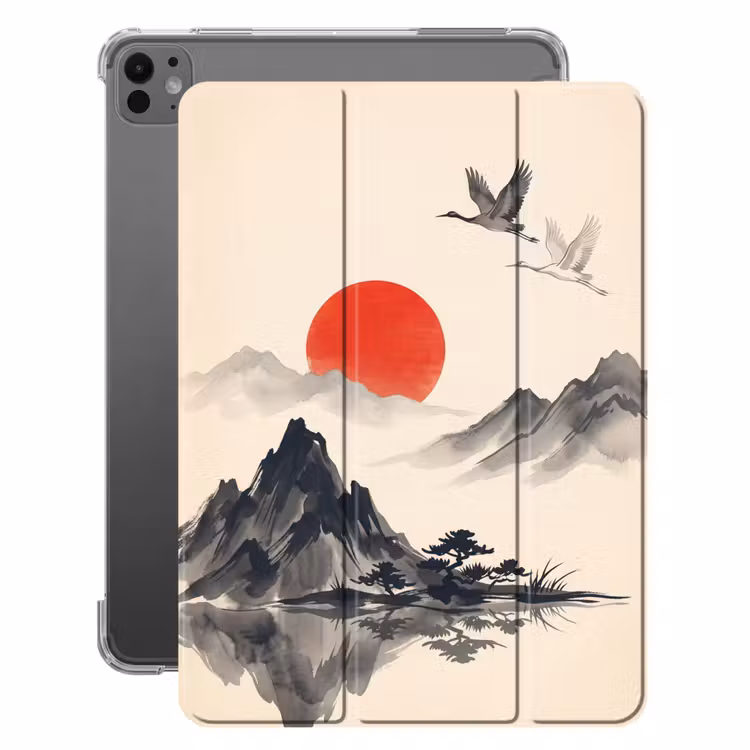 iPad-Hülle - Orientalisch - Kraniche - Landschaft — 1
