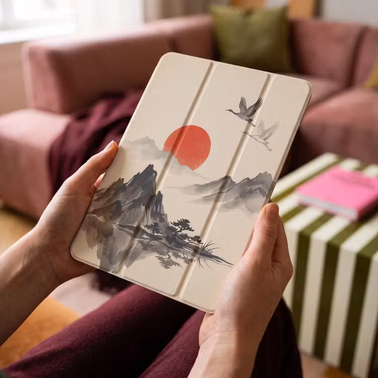 iPad-Hülle - Orientalisch - Kraniche - Landschaft — 4