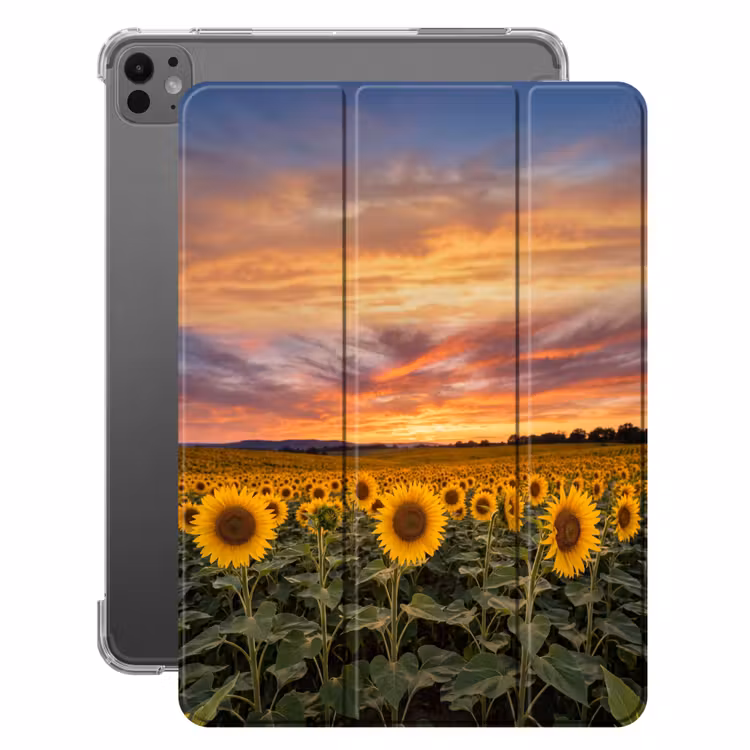 iPad-Hülle - Sonnenblumen - Hügellandschaft - Gelb — 1