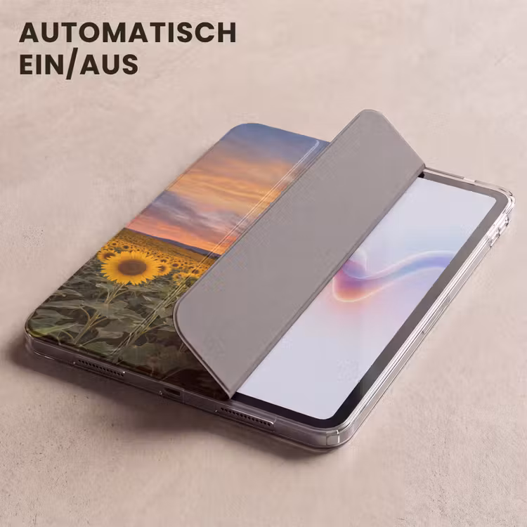 iPad-Hülle - Sonnenblumen - Hügellandschaft - Gelb — 5