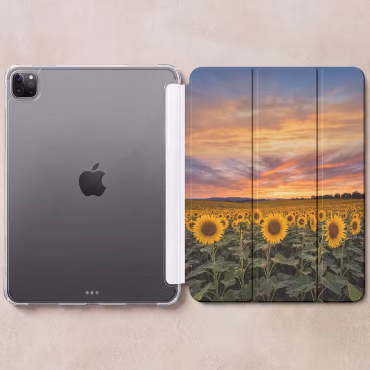 iPad-Hülle - Sonnenblumen - Hügellandschaft - Gelb — 6