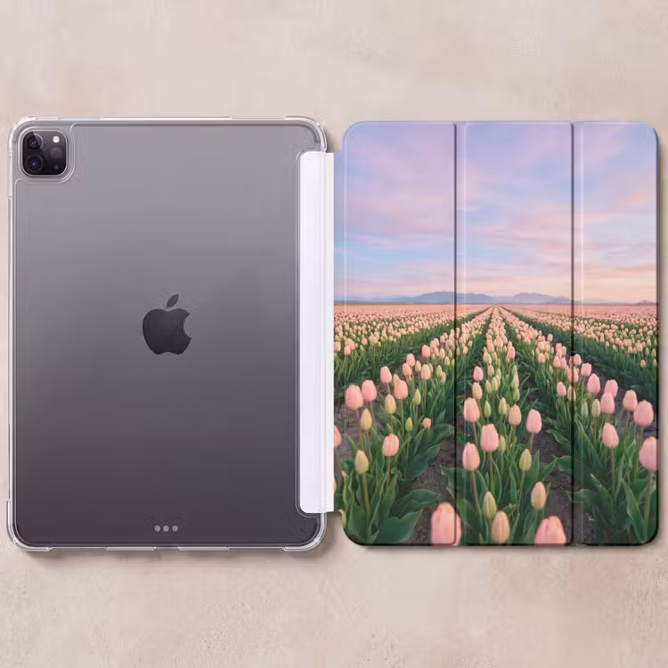 iPad-Hülle - Tulpen - Landschaft - Rosa — 6