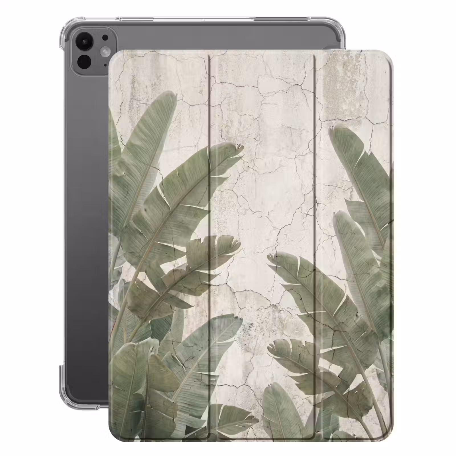 iPad-Hülle - Bananenblätter - Beton - Grün — 1