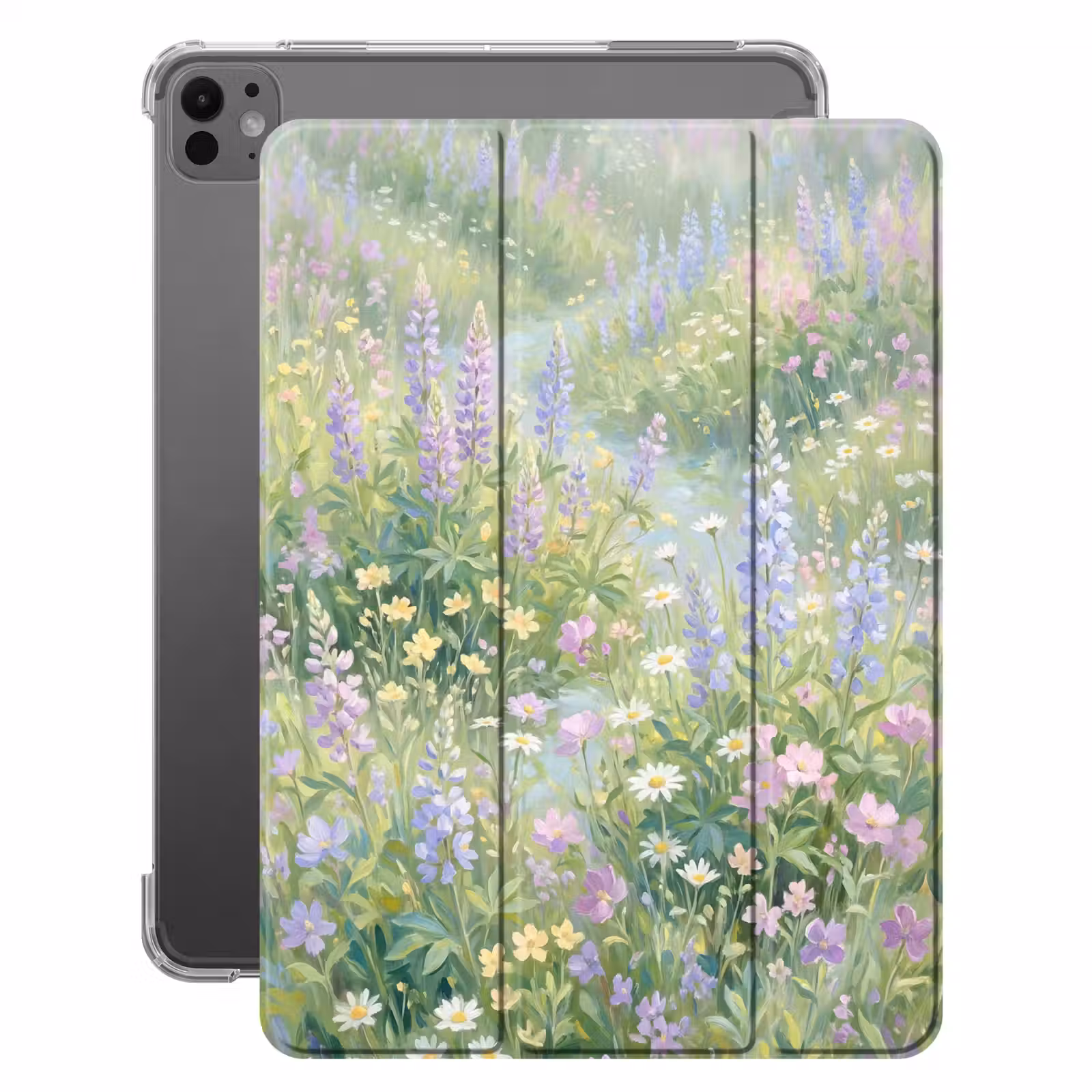 iPad-Hülle - Blumenfeld - Hügel - Farbenfroh — 1