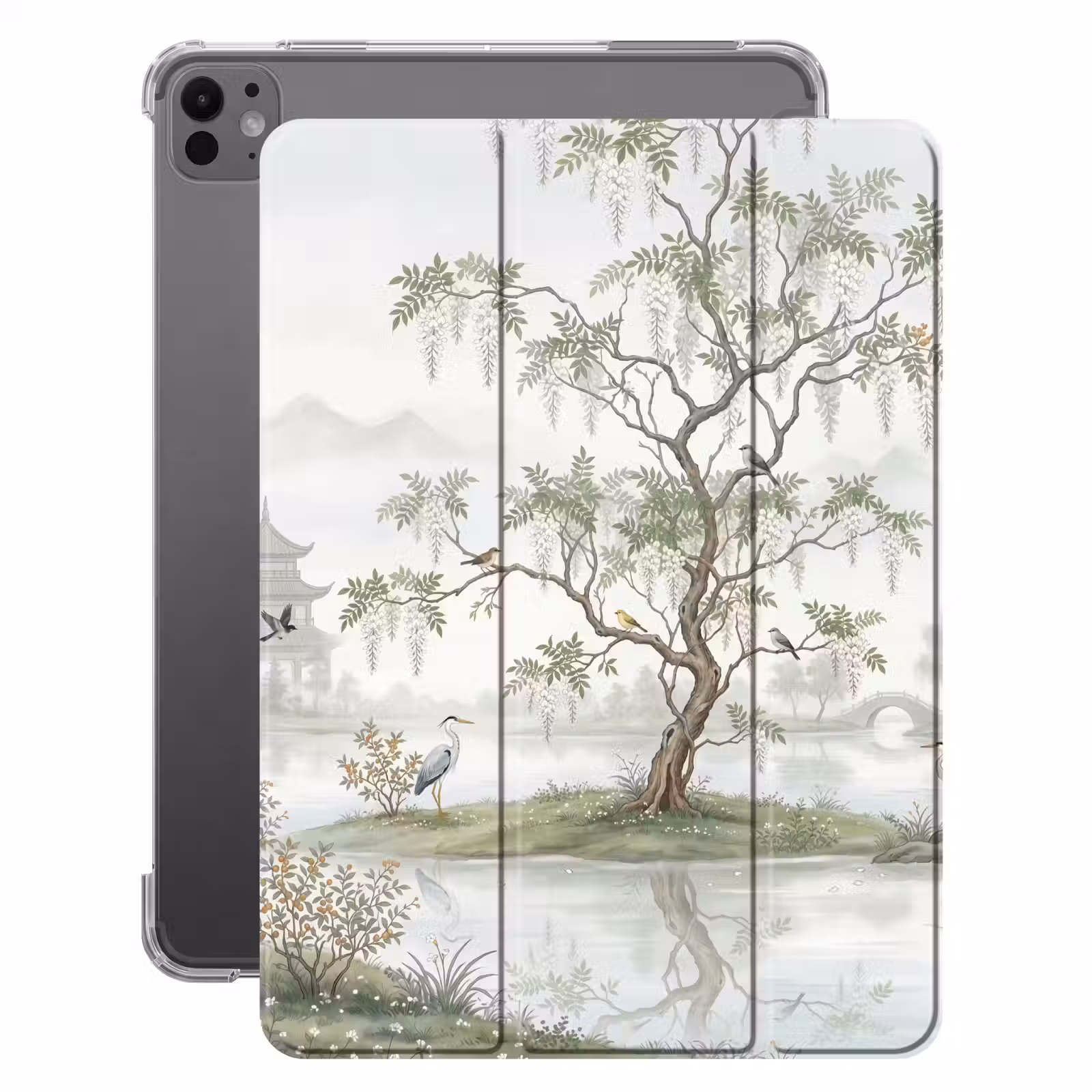 iPad-Hülle - Reiher - Landschaft - Grün — 1