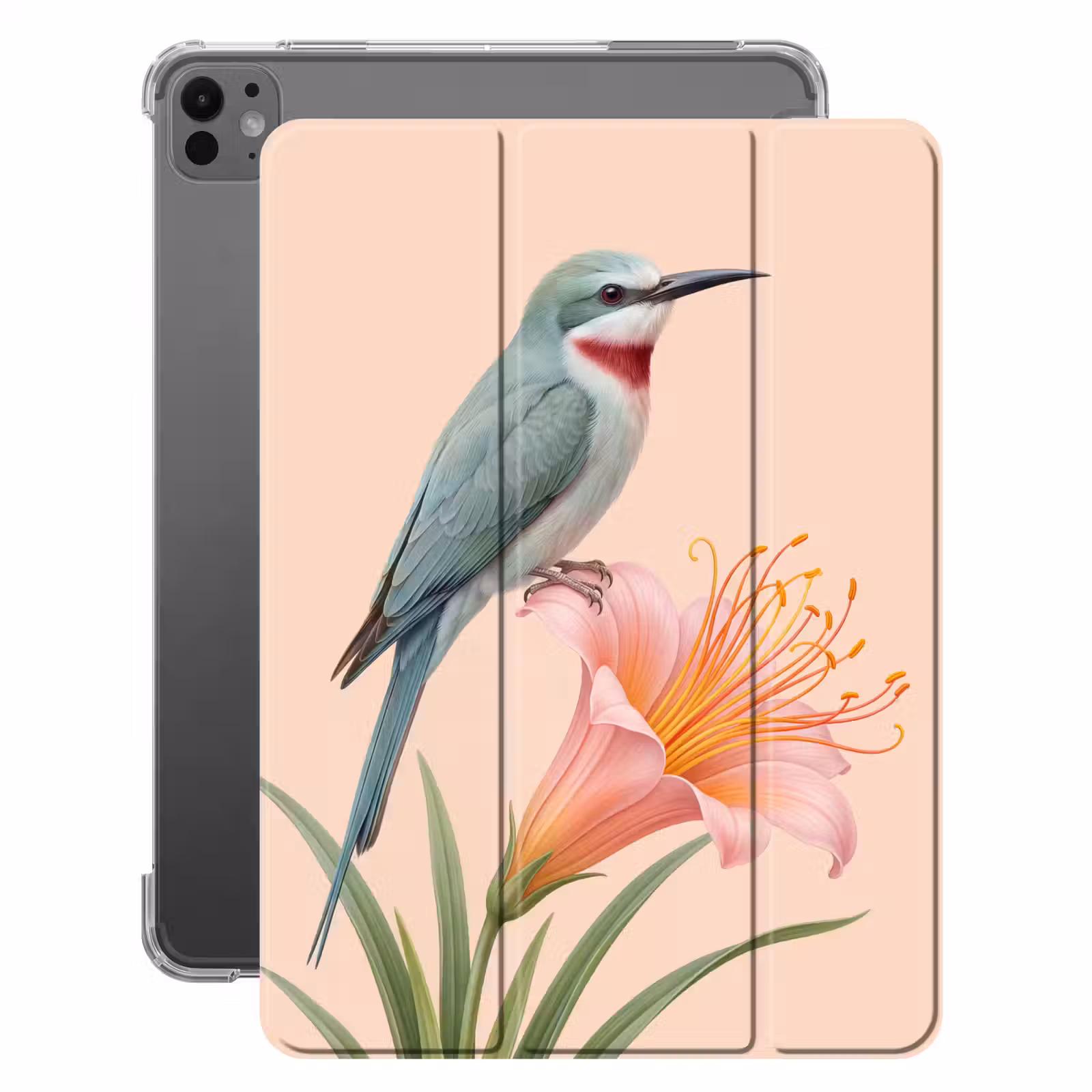 iPad-Hülle - Vogel - Blume - Natur - Rosa — 1
