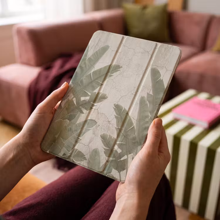 iPad-Hülle - Bananenblätter - Beton - Grün — 4
