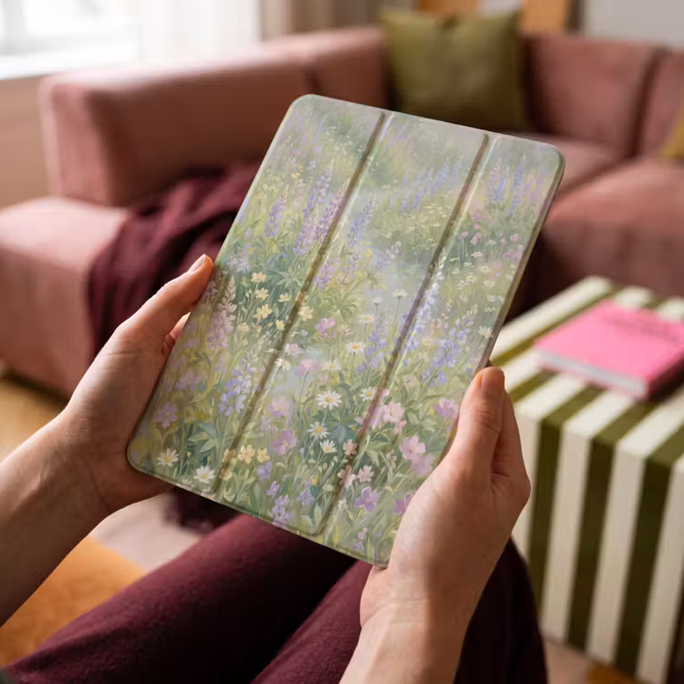 iPad-Hülle - Blumenfeld - Hügel - Farbenfroh — 4