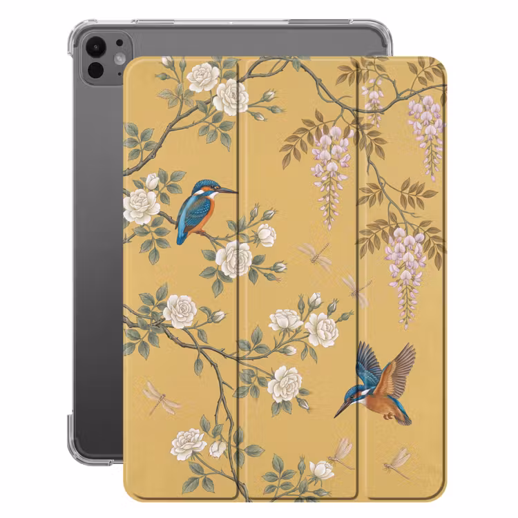 iPad-Hülle - Eisvögel - Blüte - Gelb — 1