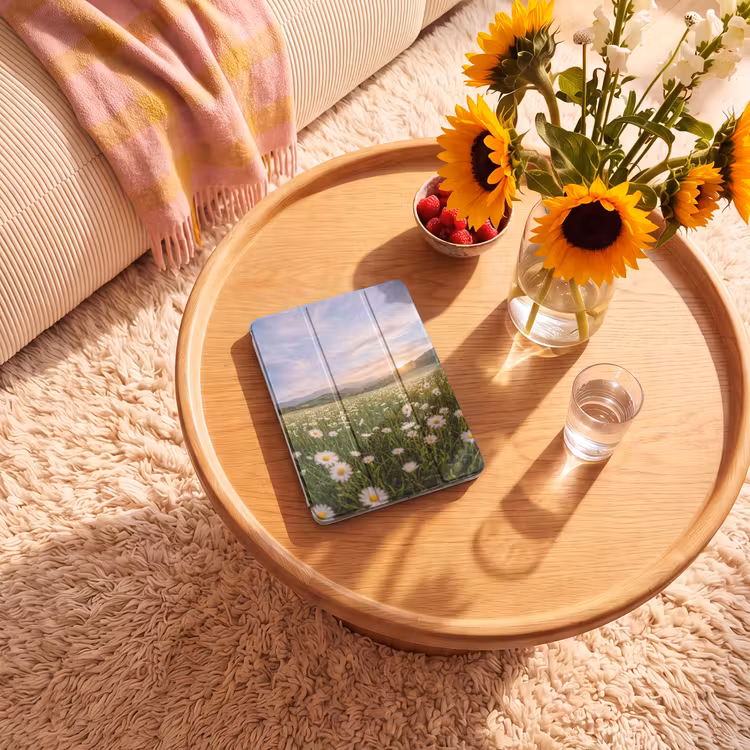 iPad-Hülle - Gänseblümchen - Feld - Hügel - Grün — 2