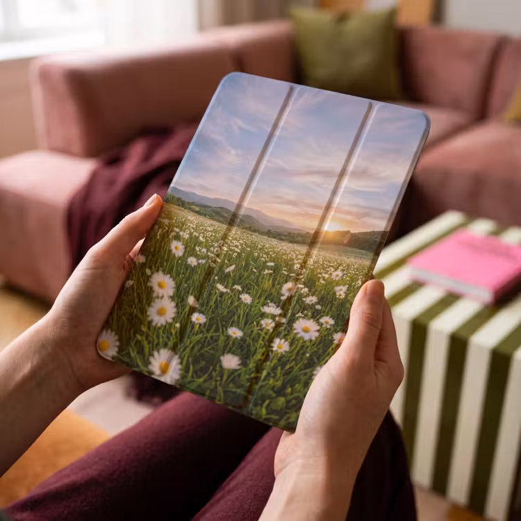 iPad-Hülle - Gänseblümchen - Feld - Hügel - Grün — 4
