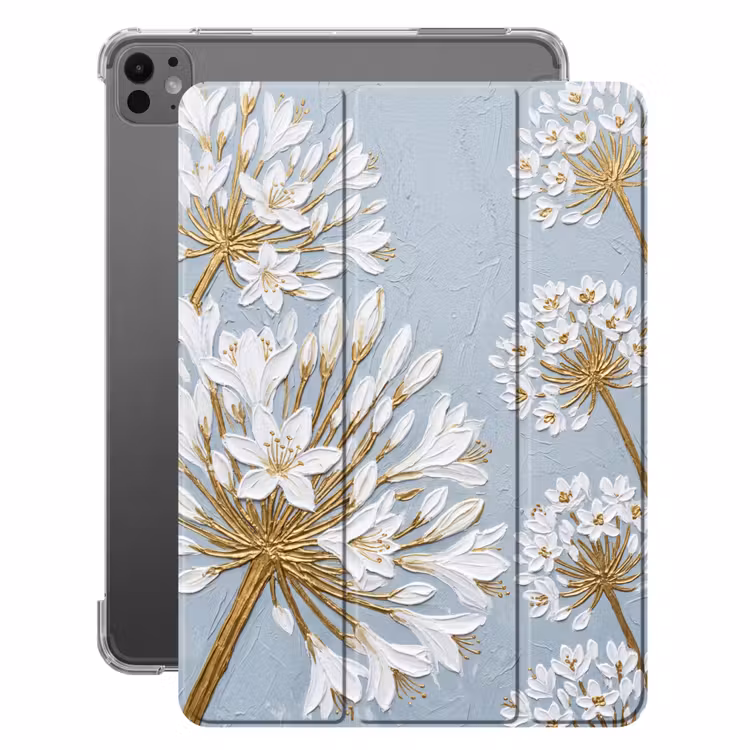 iPad-Hülle - Illustration - Blumen - Blau — 1