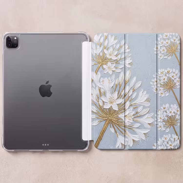 iPad-Hülle - Illustration - Blumen - Blau — 6