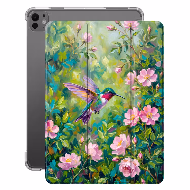iPad-Hülle - Kolibri - Blumen - Natur - Farbenfroh — 1