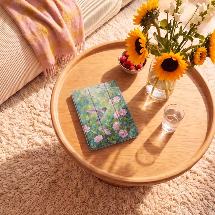 iPad-Hülle - Kolibri - Blumen - Natur - Farbenfroh — 2