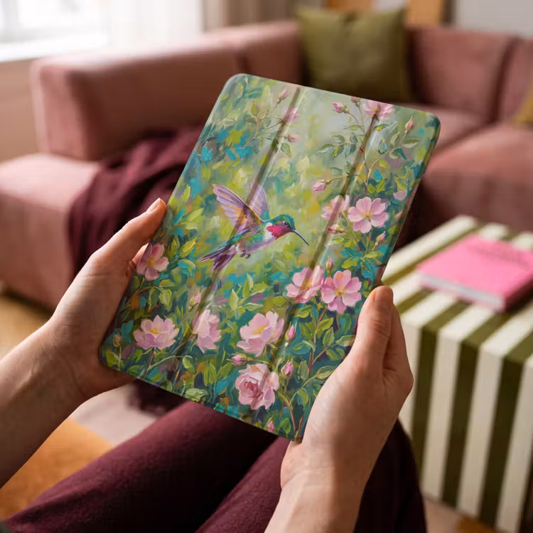 iPad-Hülle - Kolibri - Blumen - Natur - Farbenfroh — 4