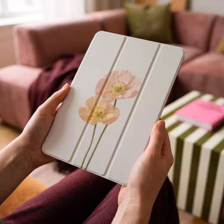 iPad-Hülle - Mohnblumen - Botanisch - Rosa — 4