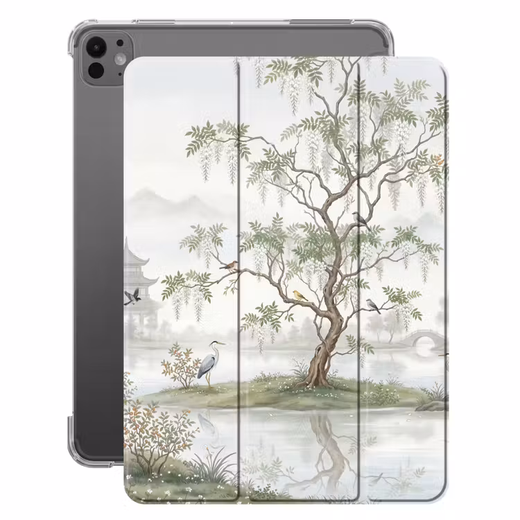 iPad-Hülle - Reiher - Landschaft - Grün — 1