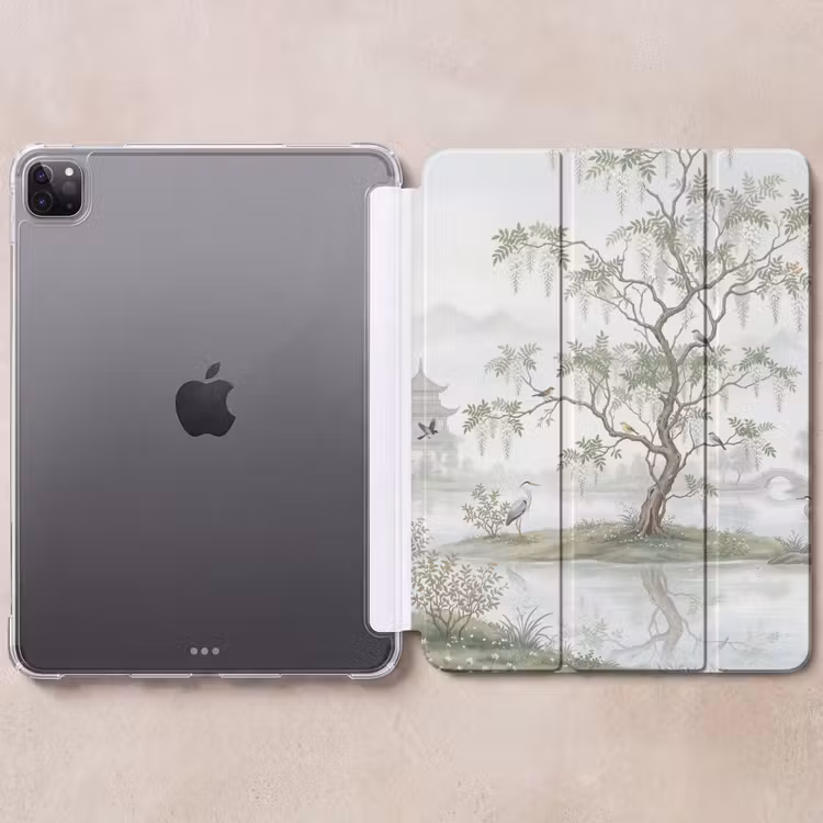 iPad-Hülle - Reiher - Landschaft - Grün — 6