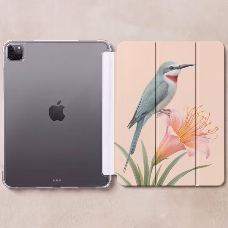 iPad-Hülle - Vogel - Blume - Natur - Rosa — 6