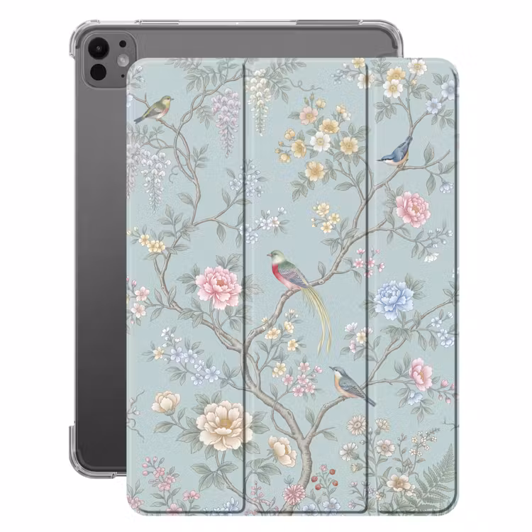 iPad-Hülle - Vogel - Blumen - Farbenfroh — 1