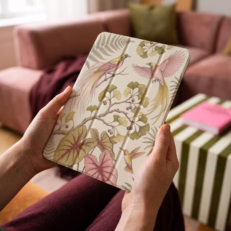 iPad-Hülle - Vögel - Tropisch - Botanisch - Rosa — 4