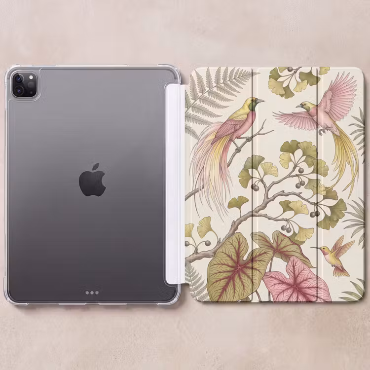 iPad-Hülle - Vögel - Tropisch - Botanisch - Rosa — 6