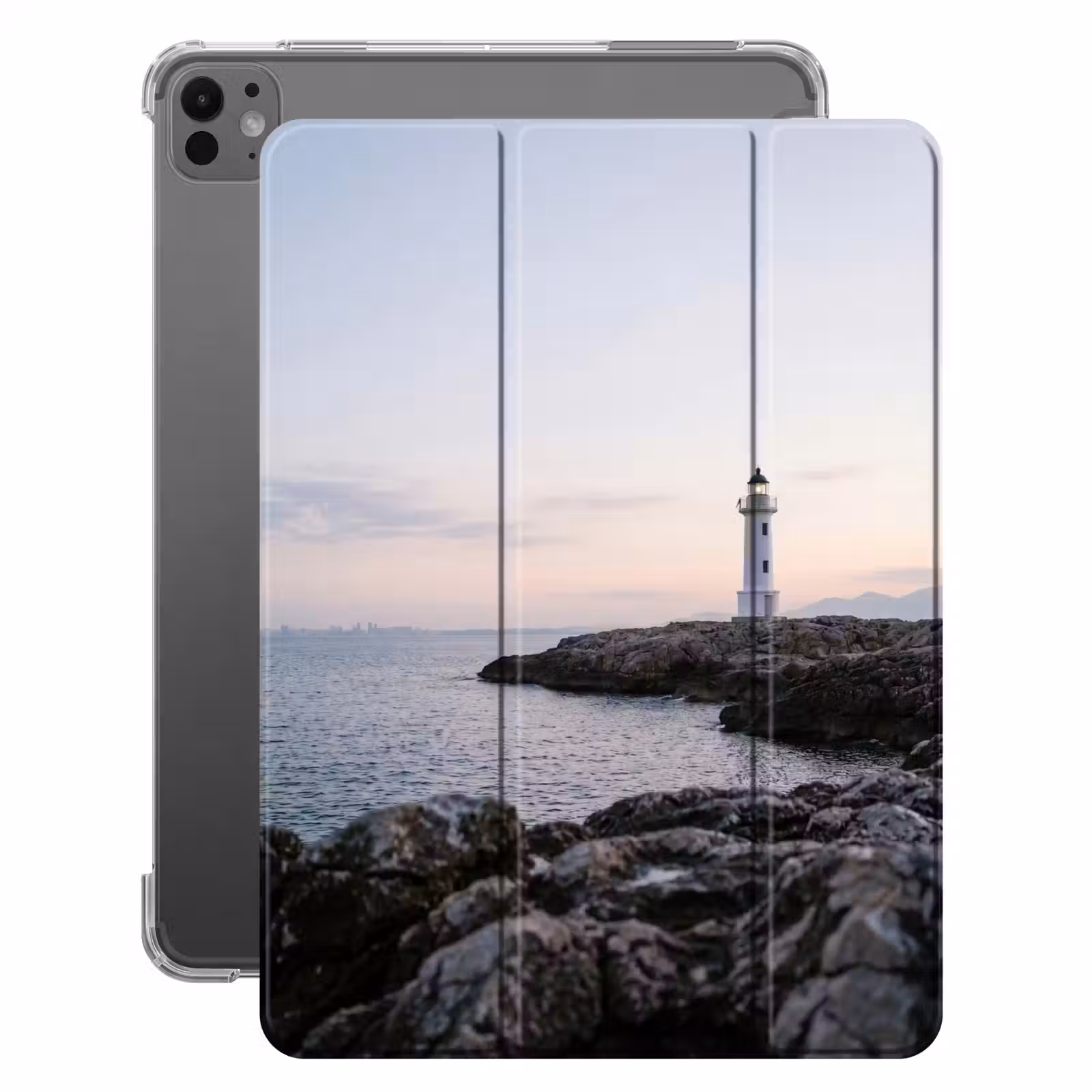 iPad-Hülle - Felsen - Leuchtturm - Weiß — 1
