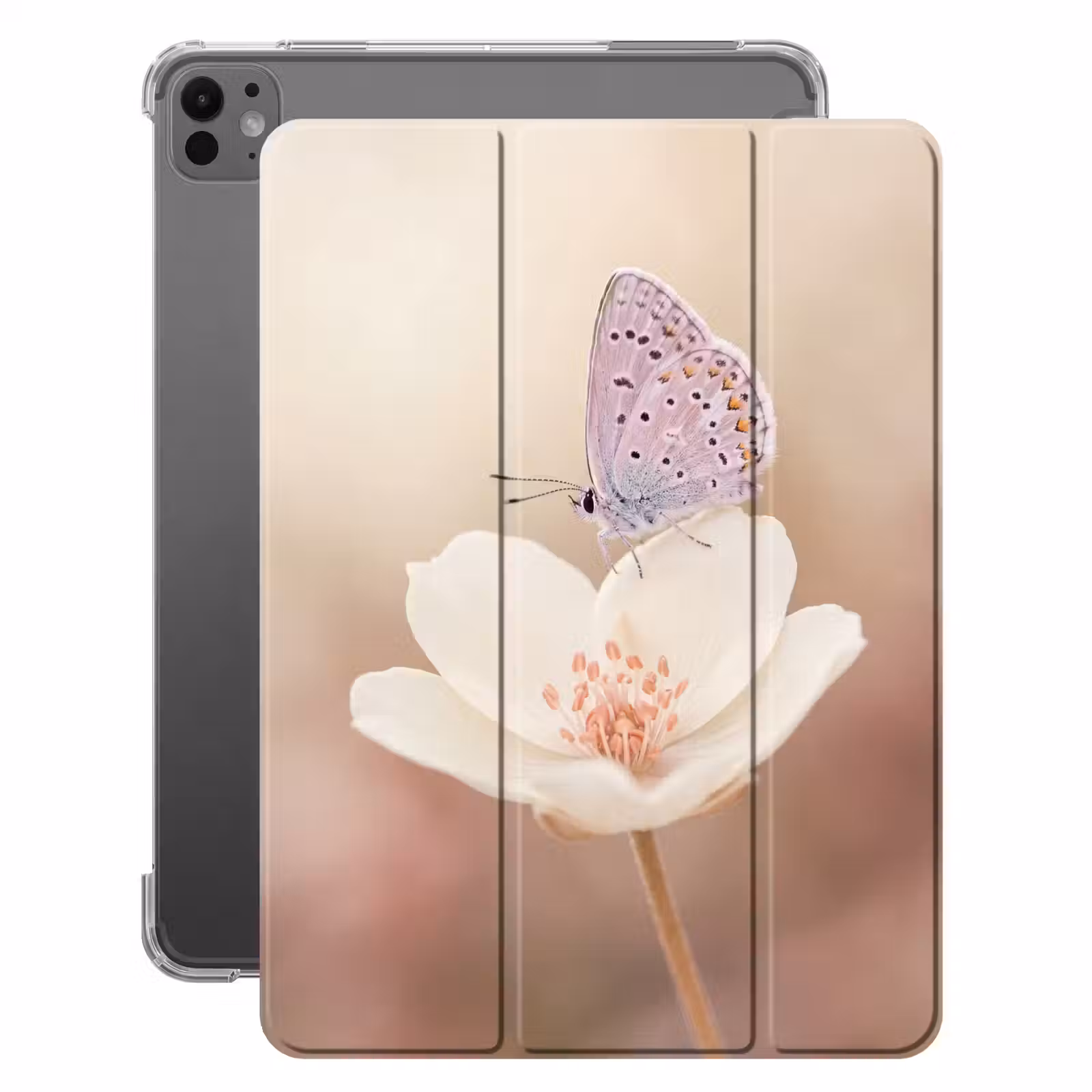 iPad-Hülle - Schmetterling - Blume - Blau — 1