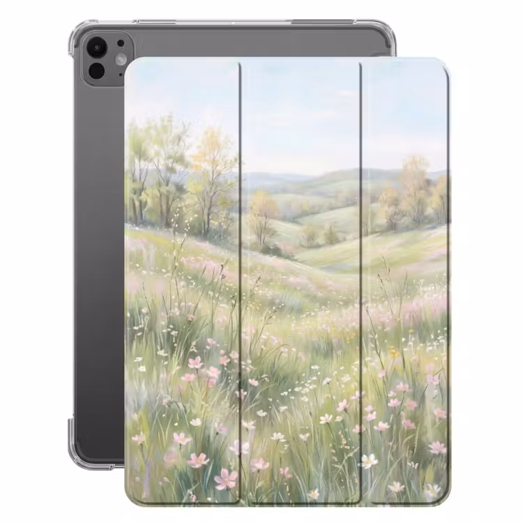 iPad-Hülle - Blumenfeld - Blumen - Grün — 1