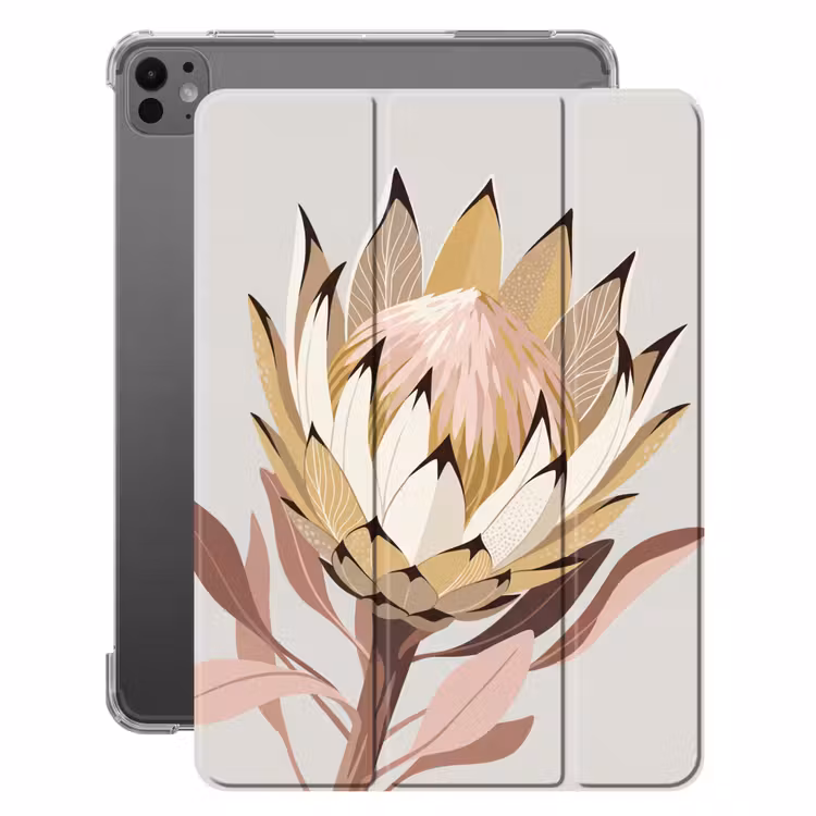 iPad-Hülle - Protea - Blume - Botanisch - Beige — 1