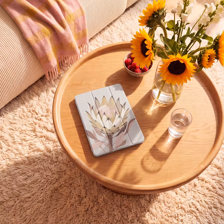 iPad-Hülle - Protea - Blume - Botanisch - Beige — 2