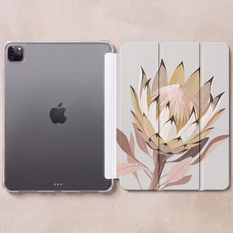 iPad-Hülle - Protea - Blume - Botanisch - Beige — 6