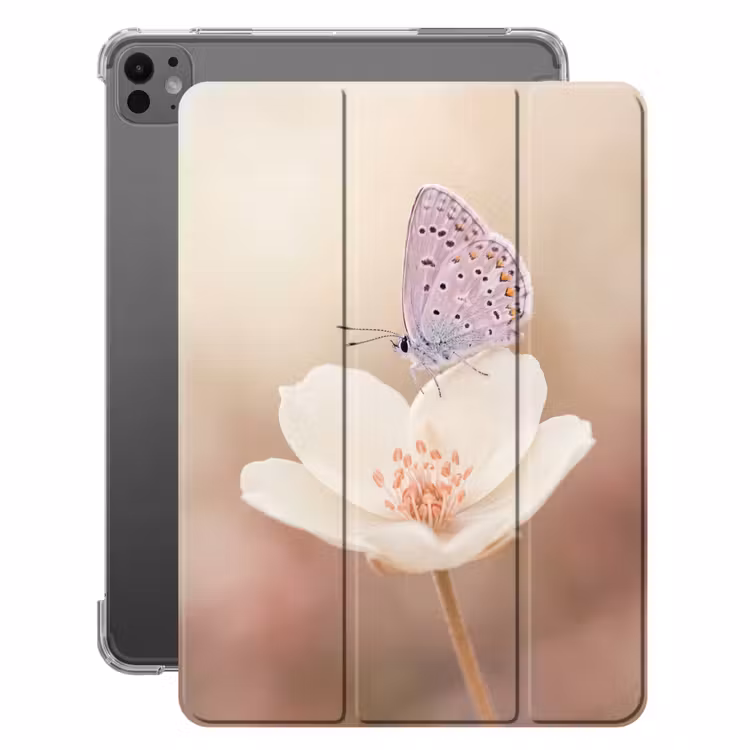 iPad-Hülle - Schmetterling - Blume - Blau — 1
