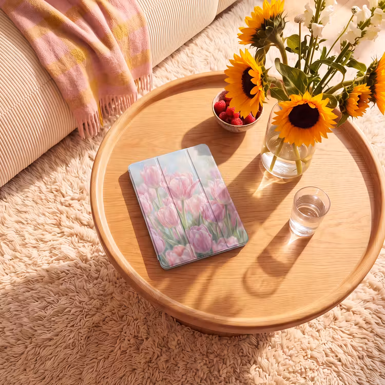 iPad-Hülle - Tulpen - Feld - Frühling - Rosa — 2