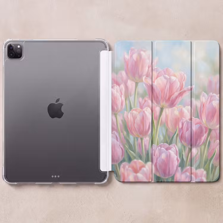 iPad-Hülle - Tulpen - Feld - Frühling - Rosa — 6