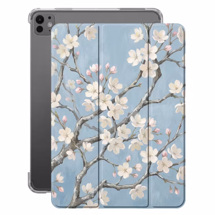 iPad-Hülle - Zweige - Kirschblüte - Blau — 1
