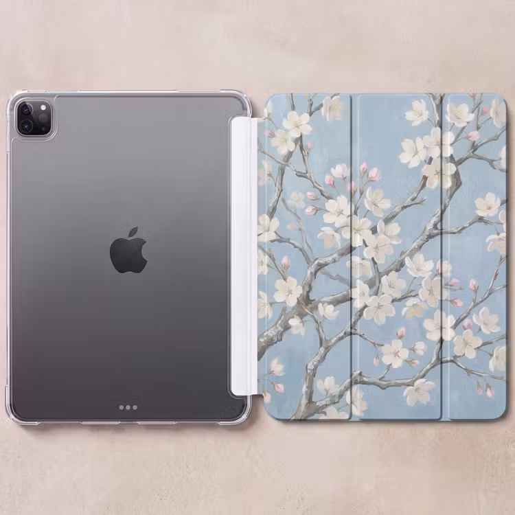 iPad-Hülle - Zweige - Kirschblüte - Blau — 6