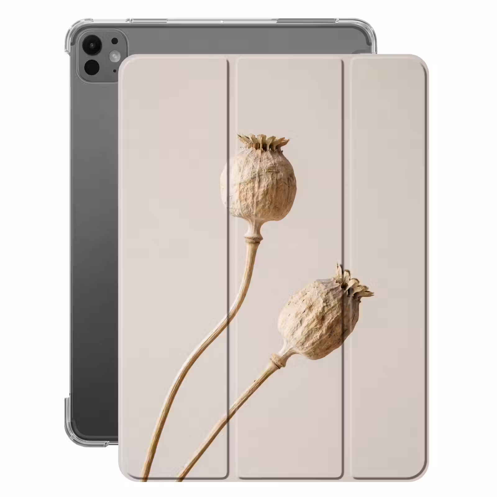 iPad-Hülle - Mohnzwiebeln - Trockenblumen - Minimalistisch - Beige - Ruhig — 1